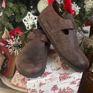 Birkenstock Dark Brown Suede Clogs
